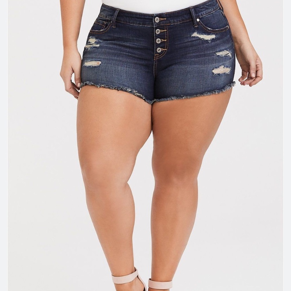 Torrid Button Fly denim Short Shorts - Dark Wash Size 26